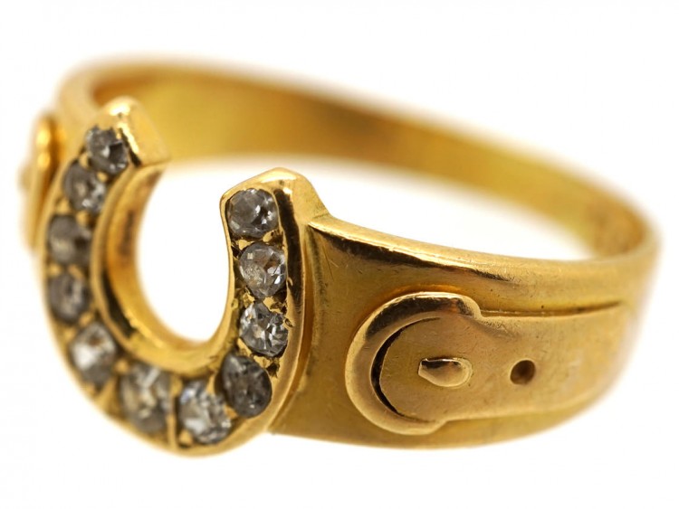 Victorian 18ct Gold & Diamond Horseshoe Ring