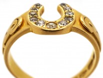 Victorian 18ct Gold & Diamond Horseshoe Ring