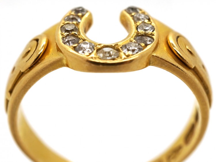 Victorian 18ct Gold & Diamond Horseshoe Ring