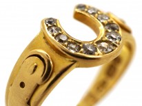 Victorian 18ct Gold & Diamond Horseshoe Ring