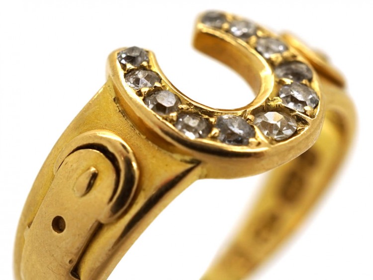 Victorian 18ct Gold & Diamond Horseshoe Ring