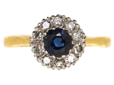 Sapphire & Diamond Cluster Ring