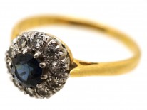 Sapphire & Diamond Cluster Ring