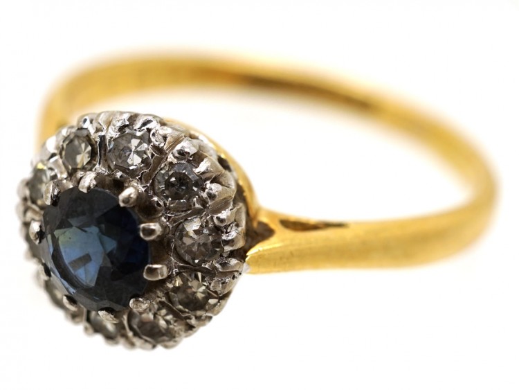 Sapphire & Diamond Cluster Ring