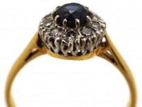 Sapphire & Diamond Cluster Ring