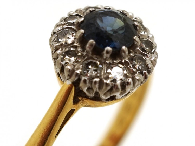 Sapphire & Diamond Cluster Ring