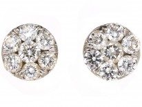 18ct White Gold Diamond Cluster Earrings