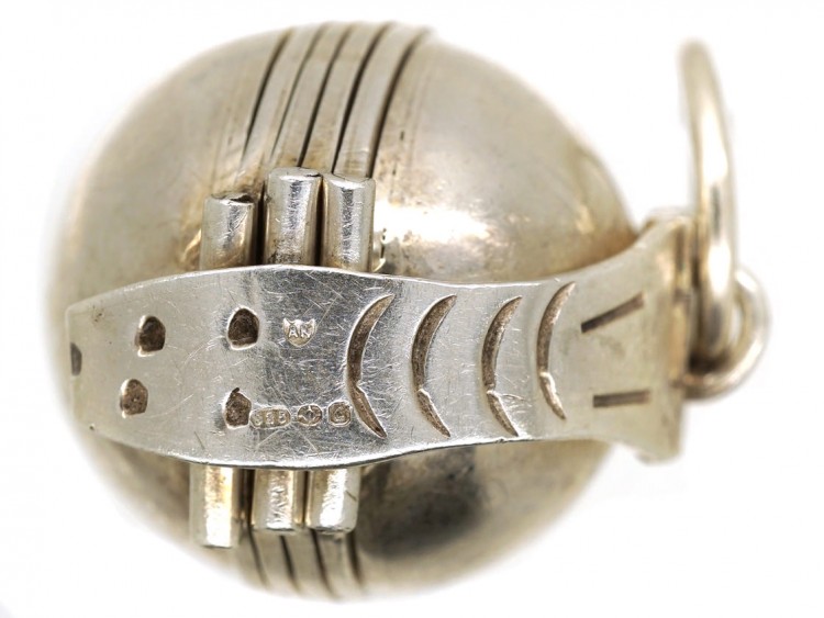Silver Globe Locket with Six Compartments for Photographs