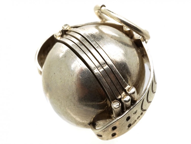 Silver Globe Locket with Six Compartments for Photographs