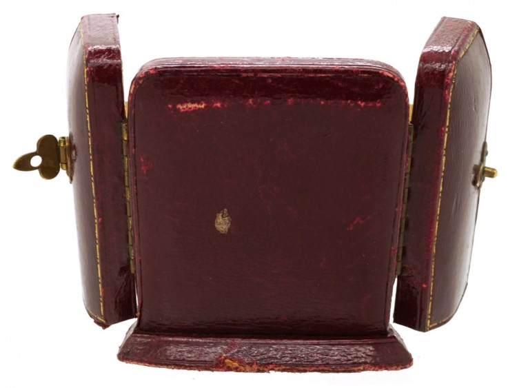 Art Deco Diamond & Sapphire Drop Earrings in Original Case