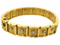 18ct Gold & Diamond Panel Bracelet