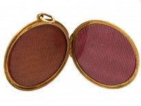 Edwardian 9ct Gold Round Locket With Cartouche