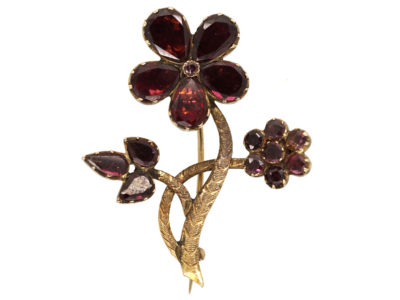 Georgian Gold & Almandine Garnet Pansy Brooch