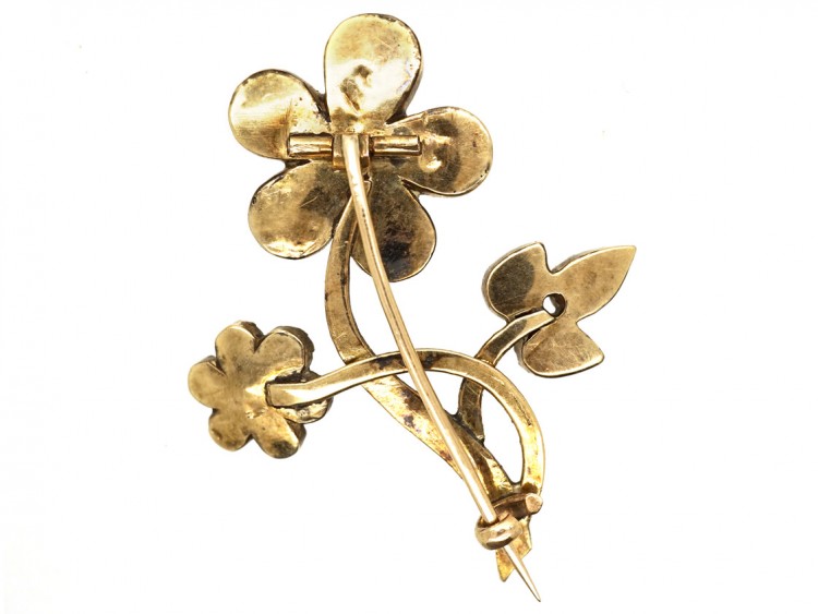 Georgian Gold & Almandine Garnet Pansy Brooch