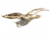 Edwardian Silver, Paste ​& Enamel Flying Duck Brooch
