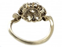 French Platinum & Diamond Swirly Cluster Ring