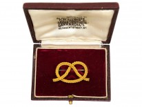 Edwardian 18ct Gold Lover's Knot Brooch in Garrard's Case