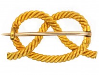 Edwardian 18ct Gold Lover's Knot Brooch in Garrard's Case