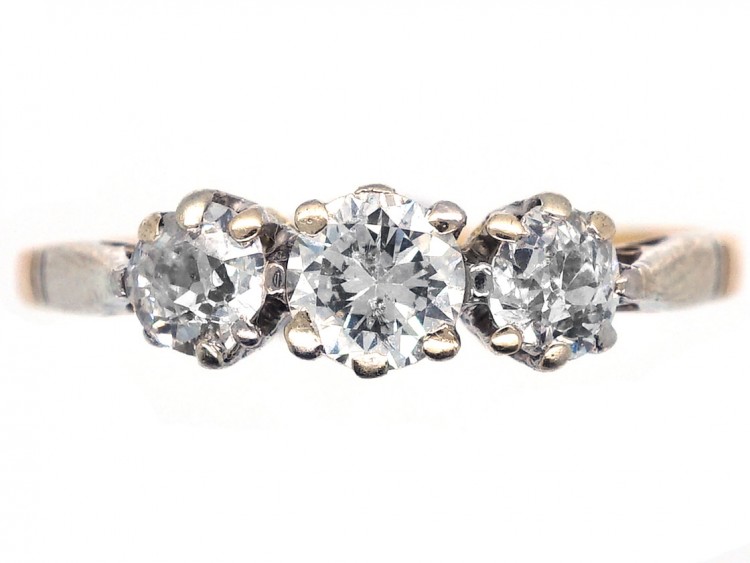 18ct Gold & Platinum Three Stone Diamond Ring