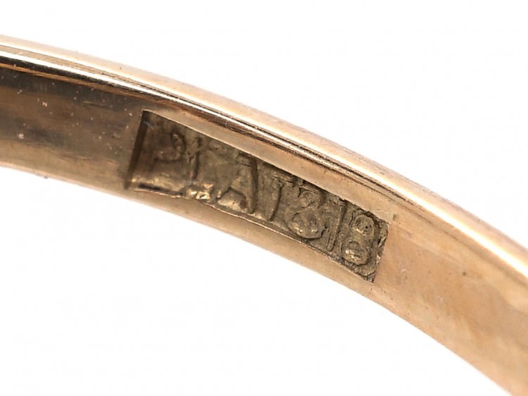 Art Deco 18ct Gold ​& Platinum Black Opal ​& Diamond Ring