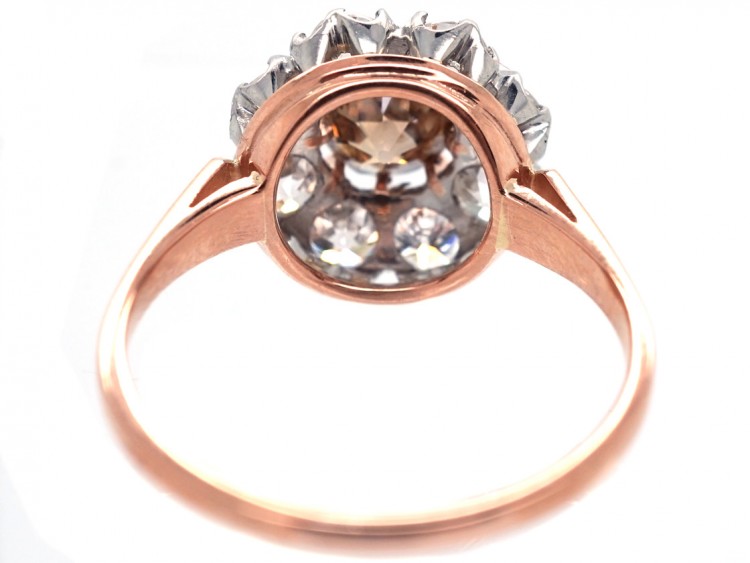 Fancy Champagne Diamond Cluster Ring