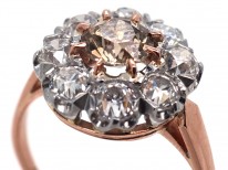 Fancy Champagne Diamond Cluster Ring