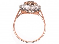 Fancy Champagne Diamond Cluster Ring