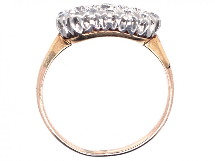 Edwardian 18ct Gold & Platinum, Oval Diamond Cluster Ring