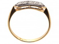 Art Deco 18ct & Platinum, Diamond Five Stone Ring