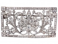Edwardian Platinum & Diamond Rectangular Brooch