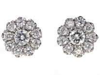 18ct White Gold Diamond Cluster Earrings