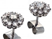 18ct White Gold Diamond Cluster Earrings