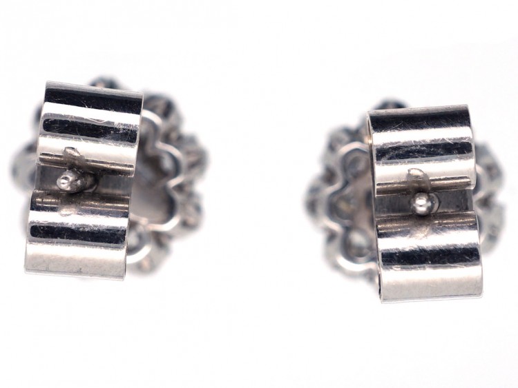 18ct White Gold Diamond Cluster Earrings