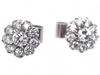 18ct White Gold Diamond Cluster Earrings