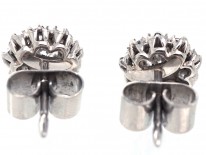 18ct White Gold Diamond Cluster Earrings