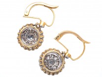 Edwardian Diamond Flower Cluster Earrings