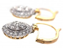 Edwardian Diamond Flower Cluster Earrings