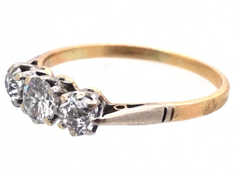 18ct Gold & Platinum Three Stone Diamond Ring