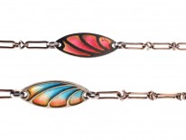 Art Nouveau Plique-à-Jour & Silver Long Guard Chain