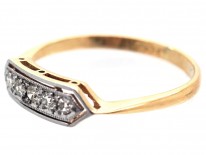 Art Deco 18ct & Platinum, Diamond Five Stone Ring