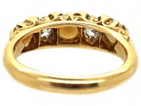 Victorian 18ct Gold, Natural Split Pearl & Diamond Five Stone Ring