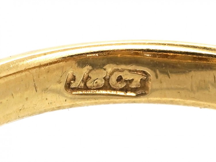 Victorian 18ct Gold, Natural Split Pearl & Diamond Five Stone Ring