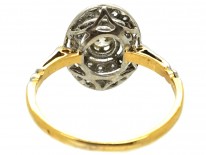 French 18ct Gold & Diamond Art Deco Oval Ring