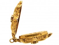 Late 18th Century French 18ct Gold, Garnet & Diamond Vinaigrette Pendant