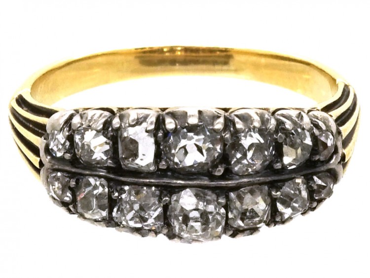 Georgian Double Row Old Mine Cut Diamond Ring