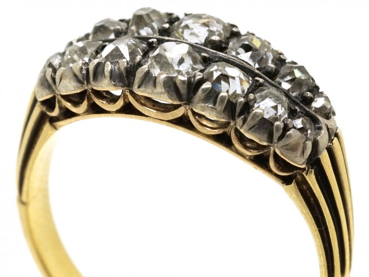Georgian Double Row Old Mine Cut Diamond Ring