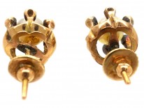 Edwardian Rose Diamond & Natural Pearl Round Earrings