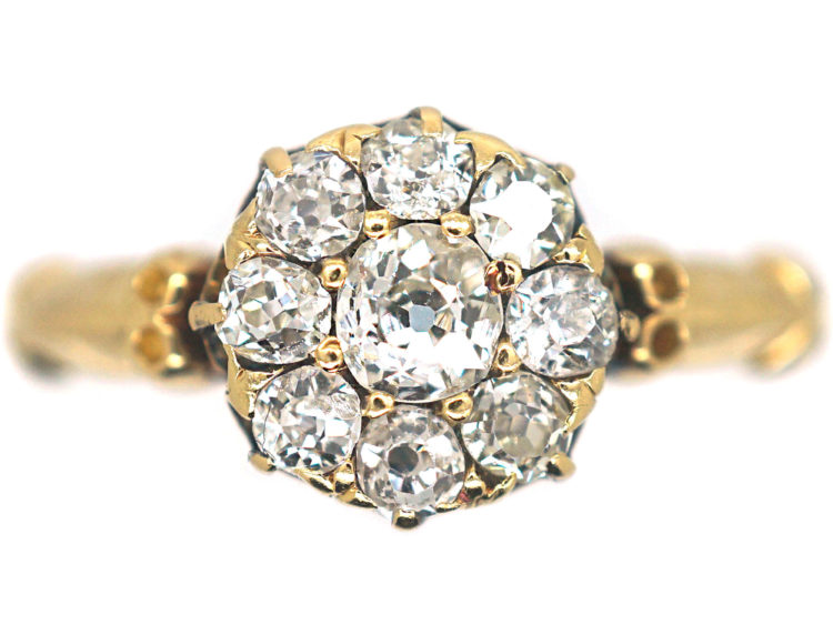 Edwardian 18ct Gold Diamond Cluster Ring