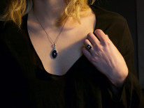 Art Deco 18ct Gold & Platinum, Onyx & Diamond Rectangular Ring