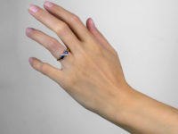 18ct Gold, Sapphire ​& Diamond Crossover Ring